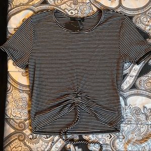 Forever 21 Striped Adjustable Crop Top (Brand New)